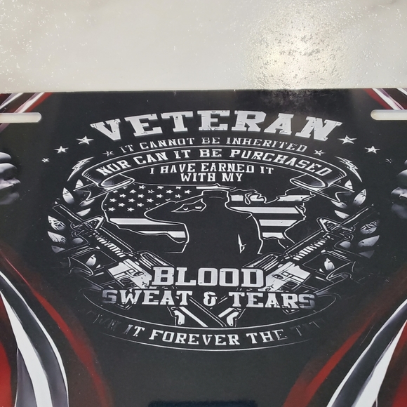 Veteran BLOOD SWEAT & TEARS License Plate - Picture 3 of 5
